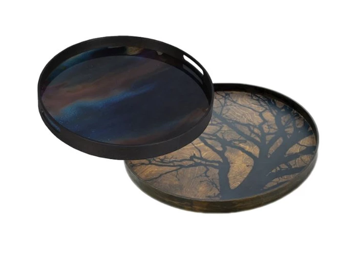 20360 Ethnicraft Indigo Organic Tray S Ø48cm Duo