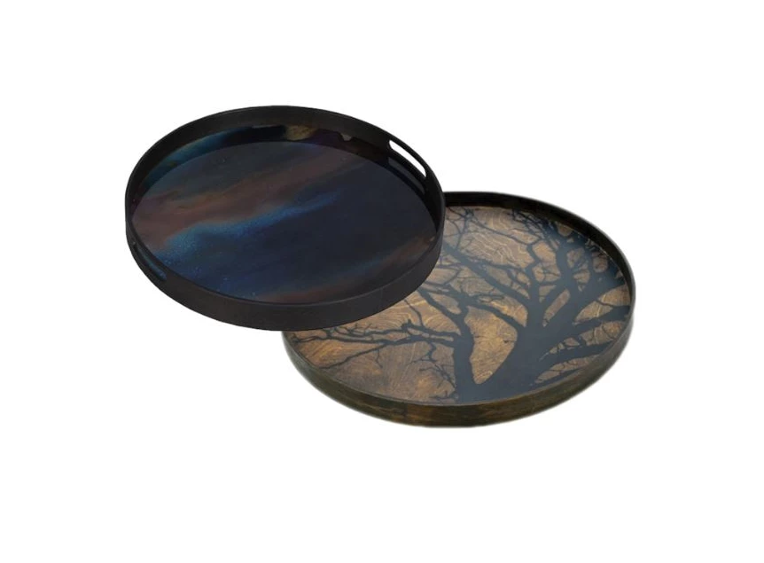 20360 Ethnicraft Indigo Organic Tray S Ø48cm Duo