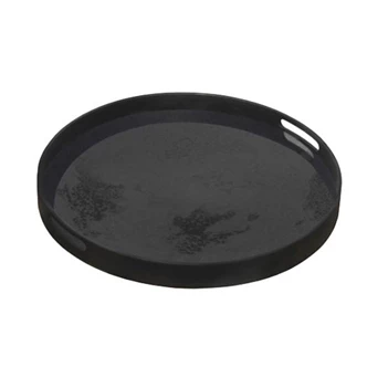 20450 Ethnicraft Charcoal Mirror Tray S Ø48cm Schuin