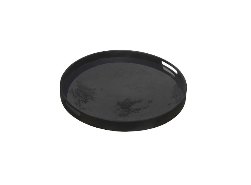 20450 Ethnicraft Charcoal Mirror Tray S Ø48cm Schuin