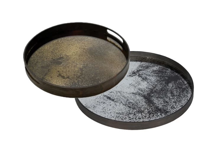 20403 Ethnicraft Bronze Mirror Tray S Ø48cm Duo