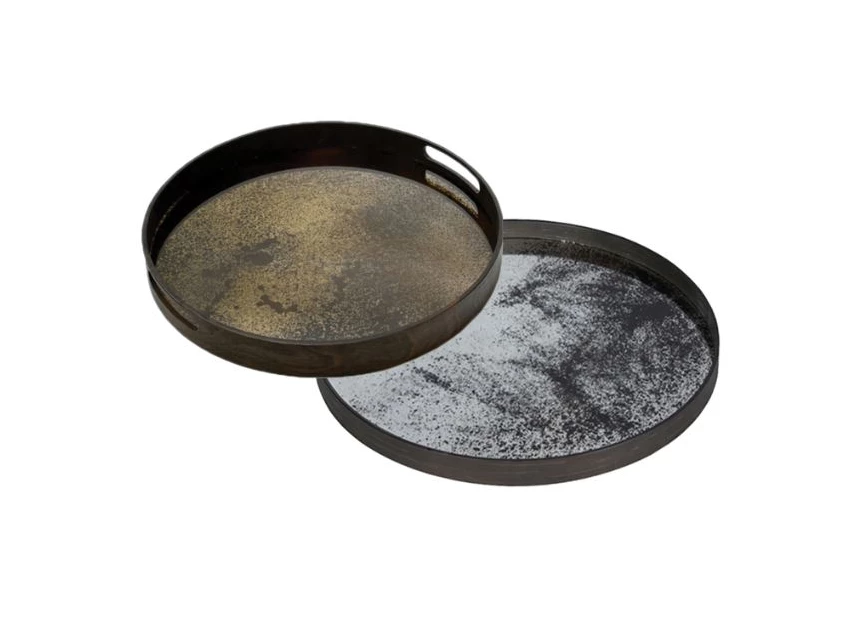 20403 Ethnicraft Bronze Mirror Tray S Ø48cm Duo