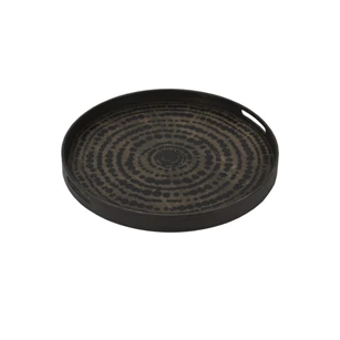 20370 Ethnicraft Black Beads Tray S Ø48cm Schuin