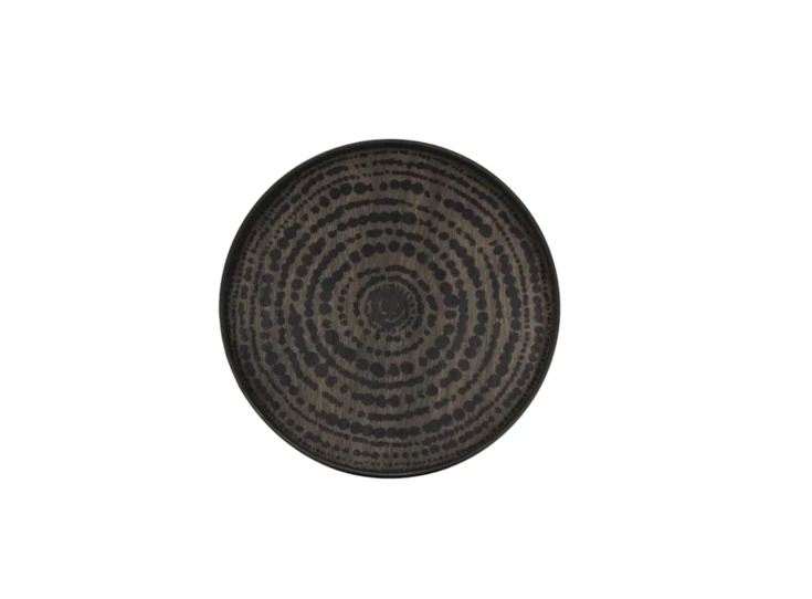 20370 Ethnicraft Black Beads Tray S Ø48cm Bovenkant