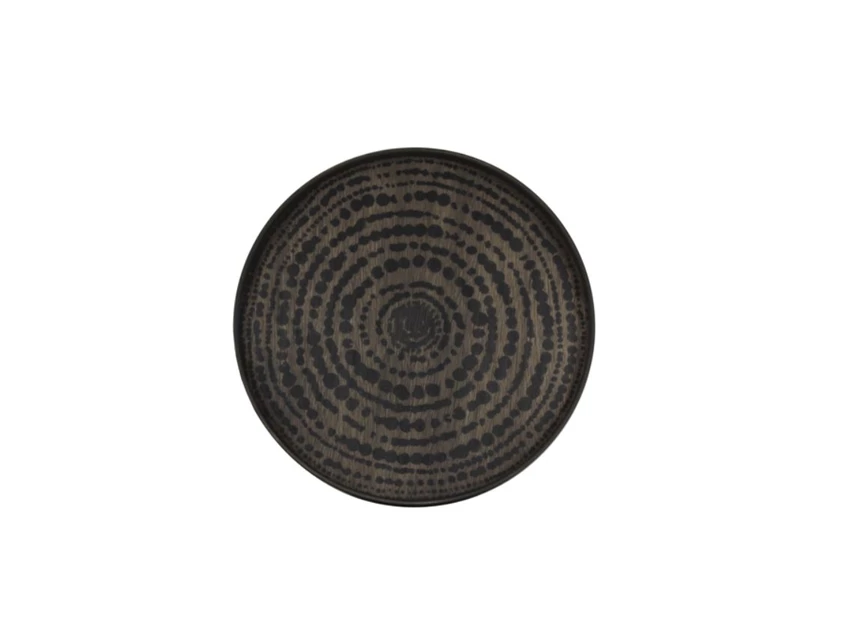 20370 Ethnicraft Black Beads Tray S Ø48cm Bovenkant