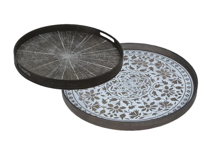 20305 Ethnicraft White Slice Tray S Ø48cm Duo 20336