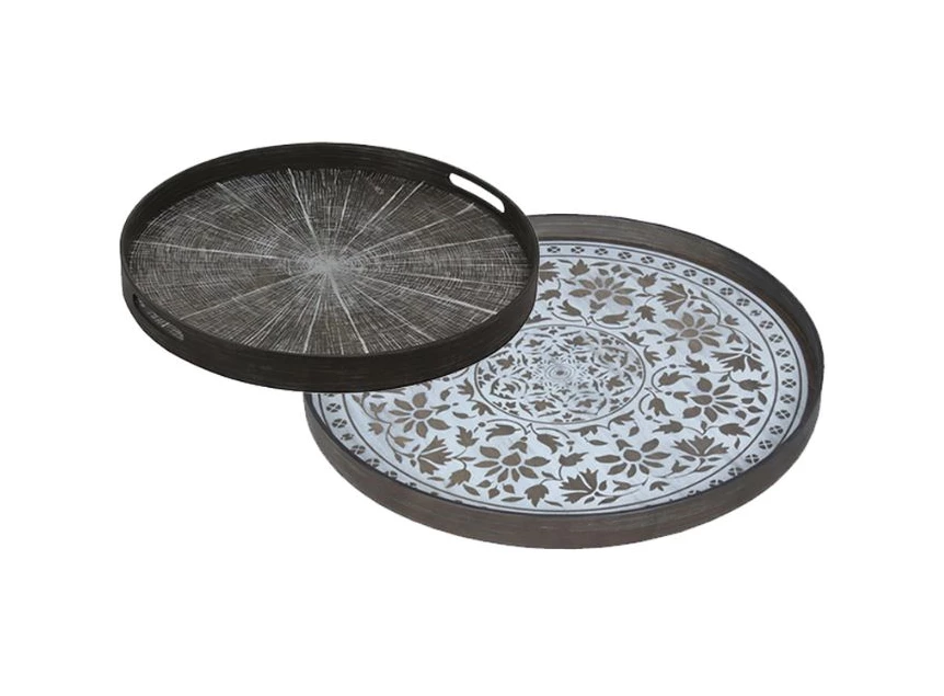 20305 Ethnicraft White Slice Tray S Ø48cm Duo 20336